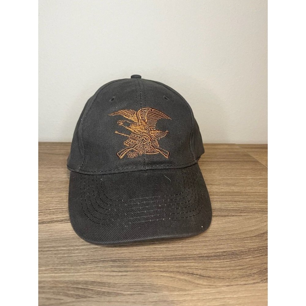 NRA Strapback Adjustable Adult Hat Cap Embroidered Eagle Logo Gray & Bronze
